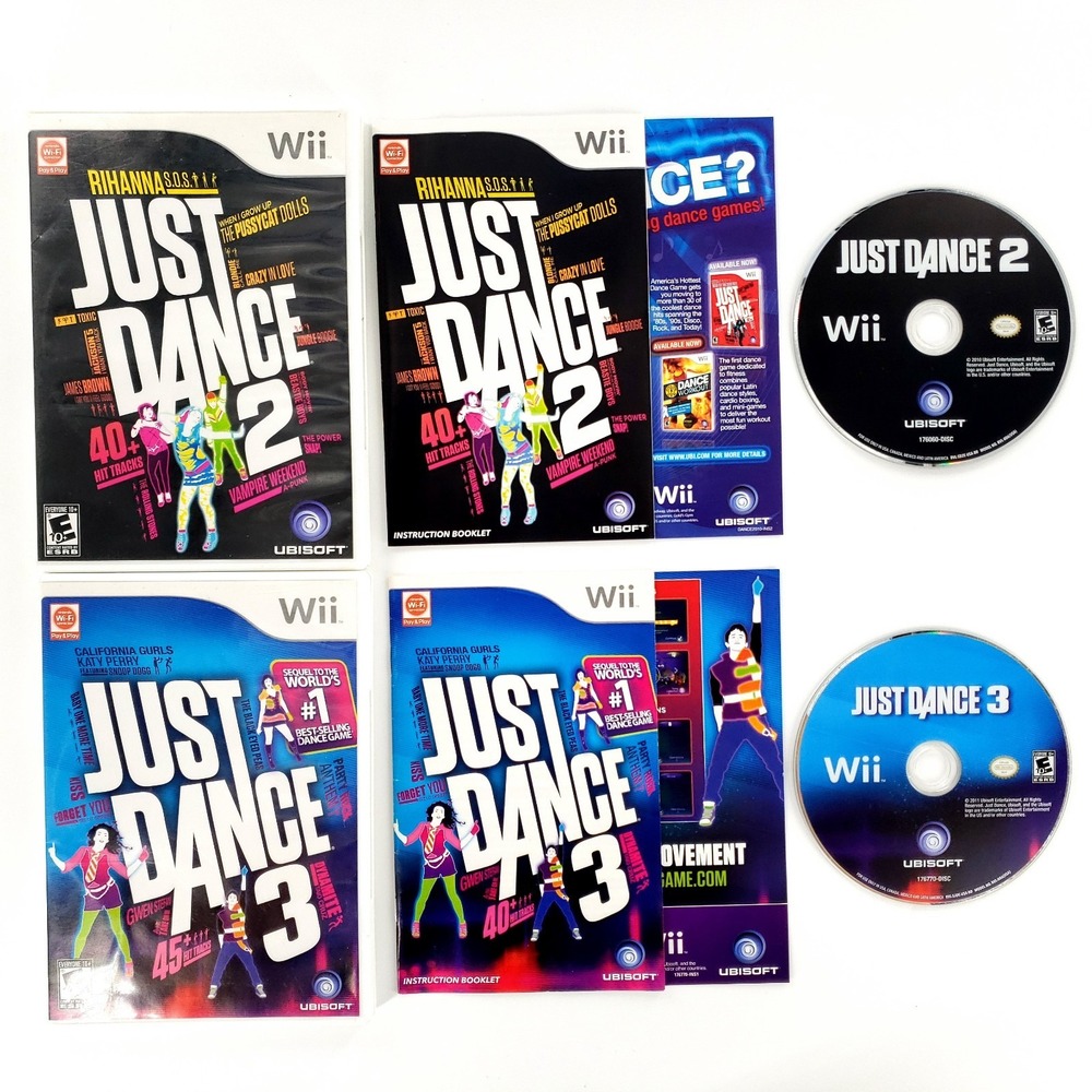 Just Dance 2 & Just Dance 3 Nintendo Wii Complete Tested & Works